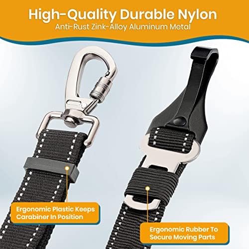 Pawbee 3-in-1 Safety Dog Seat Belt for Cars, Adjustable, Elastic Bungee Harness with Easy Clip for Medium to Large Dogs, 2 Pack - Image 6