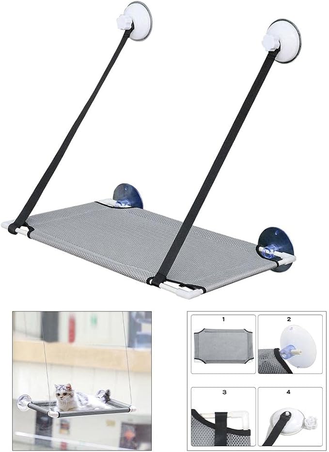 Cat Hammock Bed Cat Window Seat Shelves, Gray Single Layer, 31x51cm