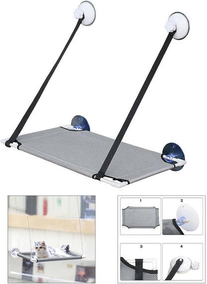 Cat Hammock Bed Cat Window Seat Shelves, Gray Single Layer, 31x51cm