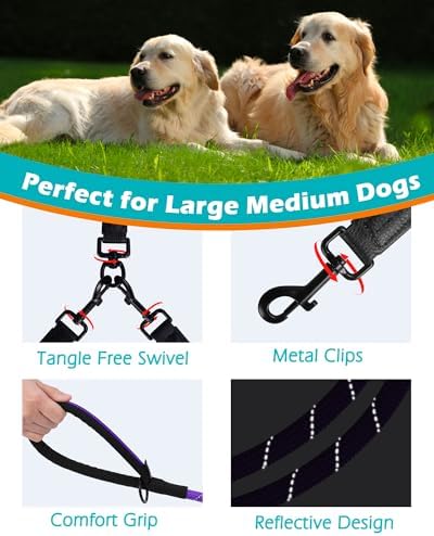 PetBonus Rope Double Dog Leash, No Tangle Dual Leash for Walking Two Dogs - Image 2