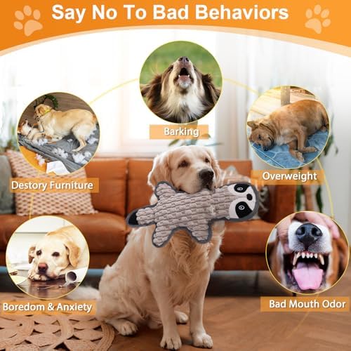5 Pack No Stuffing Squeaky Dog Toys for Large Dogs - Interactive Durable Plush Chew Toy with Crinkle Paper, Safe Pet Toy for Small to Large Breed, Ideal for Puppy Gifts & Tug of War Toys - Image 3