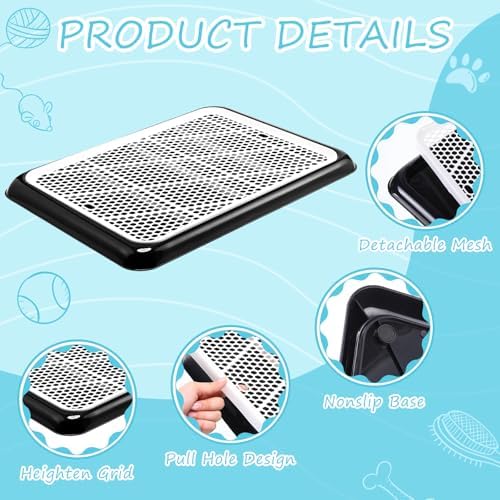 Mifoci Dog Pee Pad Holder Potty Tray Portable Dog Litter Box Toilet Training for Indoor Outdoor Small Medium Large Pet Puppy(Black,25.59 x 18.9 Inches,1 Pcs) - Image 3