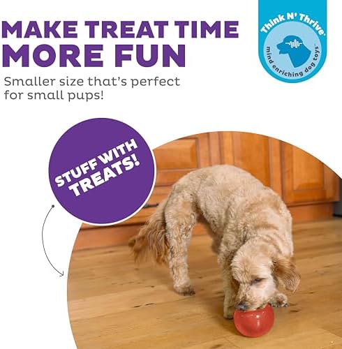 Outward Hound by Planet Dog Lil' Snoop Dog Toy – Treat‑Dispenser Puzzle Ball, Interactive Slow Feeder, Small to Medium Dogs, Bouncy & Mint-Infused, Red, 3.9" - Image 4