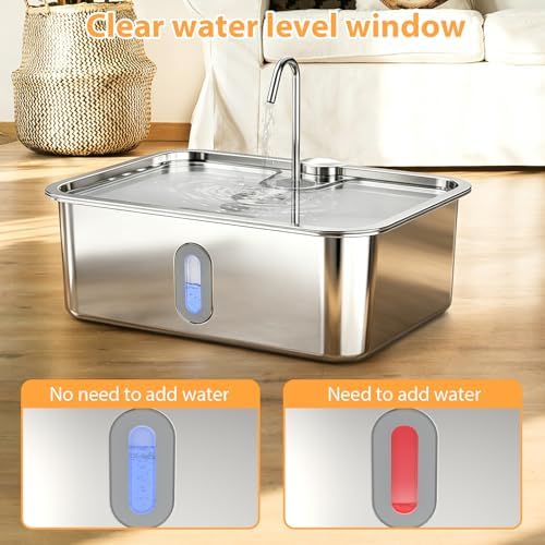 15L/4Gal Stainless Steel Dog Water Fountion Pet Fountain,1Set Filter - Image 6