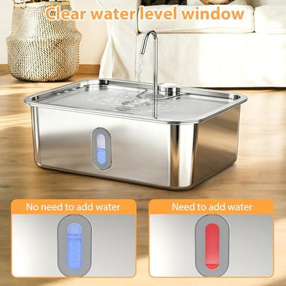 15L/4Gal Stainless Steel Dog Water Fountion Pet Fountain,1Set Filter - Image 6