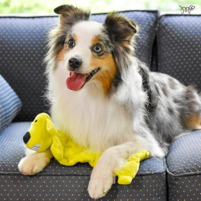 Multipet Original Loofa Dog Plush Toy Mat - Squeaky Toys for All Dogs - Extra Soft Plush - Stuffed Animal Dog Toys for Playing (1 Count, 12”, Random Color Surprise) - Image 4