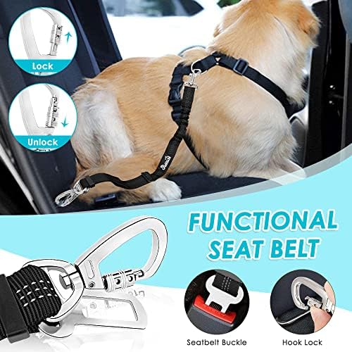SlowTon Dog Seat Belt Harness for Car, Dog Car Harness & Seatbelt, LBL S - Image 2