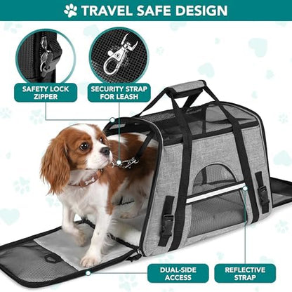 PetAmi Airline Approved Pet Carrier for Cats Small Dogs, Small Heather Gray - Image 4