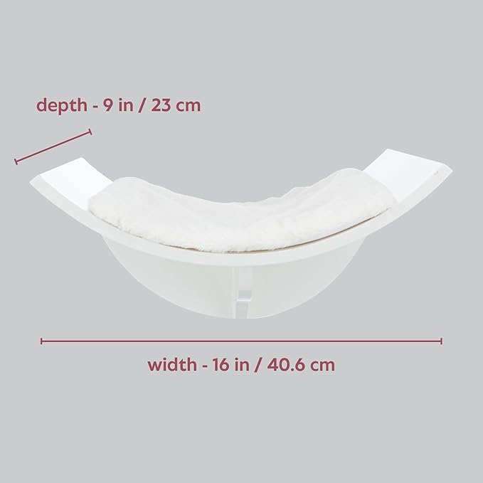 Trixie Lorena Cat Wall Mount Furniture - Elevated Cat Bed with Removable Pad, Raised Climbing Bed - White