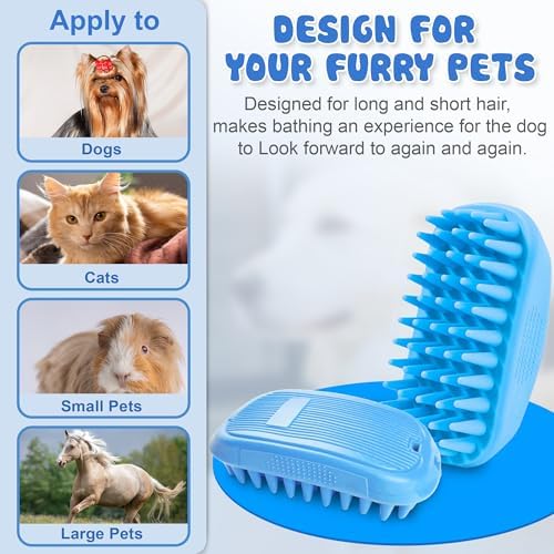 Dog Shampoo Brush & Dog Shower Brush, Upgraded Pet Grooming Bath Brush with Soft Silicone Bristles, Adjustable Handle Massage Comb for Long & Short Hair Dogs and Cats - Image 7