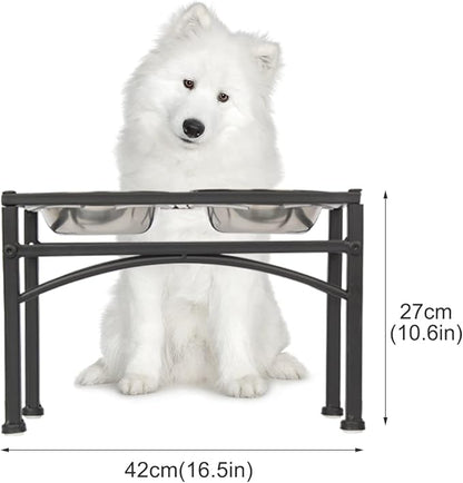 Funkeen Elevated Dog Bowls Raised Pet Feeder Cat Food & Water Diner Stand Set
