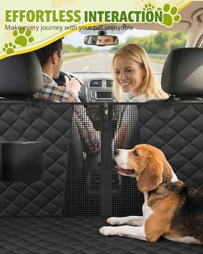 Victoper Dog Car Seat Cover, 600D Heavy Dute Car Seat Cover for Dogs Pets, 100% Waterproof Anti-Scratch Nonslip Dog Hammock for Cars, Seat Covers Protector with Seatbelt for Sedan SUV Truck XL Black - Image 7