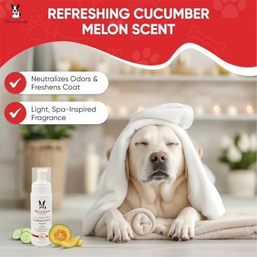 Warren London Foaming Pet Facial – Tear Free Dog Face Wash & Tear Stain Remover | Gentle Puppy & Dog Face Shampoo | Cucumber Melon Scent | Made in USA | 1 Gallon Refill - Image 4