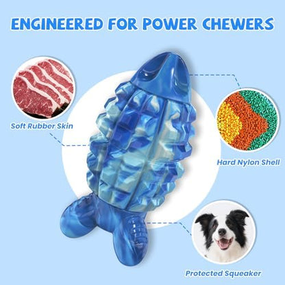 YINEYA Dog Toys for Aggressive Chewers, Tough Dog Chew Toys, Blue - Image 2