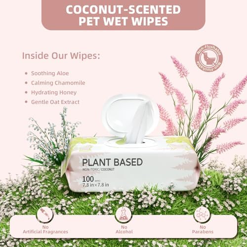 IMMHABI 400 Count Hypoallergenic Dog Wipes, Coconut Plant-Based Pet Wipes - Image 5