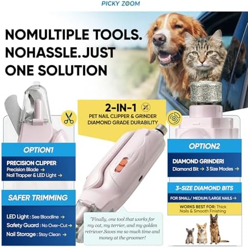 2-in-1 Dog & Cat Nail Clippers and Grinder with LED Light - Image 2