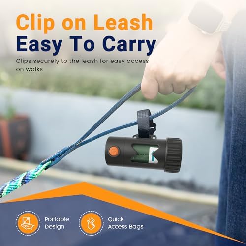 Dog Poop Bag Holder with LED Flashlight –Light Dispenser for Leash, Portable Waste Bag Holder with Carabiner, Bright Light for Night Walking - Image 5