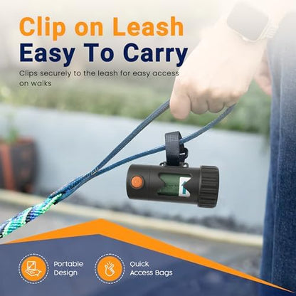 Dog Poop Bag Holder with LED Flashlight –Light Dispenser for Leash, Portable Waste Bag Holder with Carabiner, Bright Light for Night Walking - Image 5