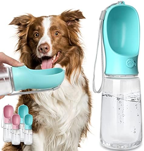 Kalimdor Dog Water Bottle, Leak Proof Portable Puppy Water Dispenser with Drinking Feeder for Pets Outdoor Walking, Hiking, Travel, Food Grade Plastic (19oz Blue) by Kalimdor