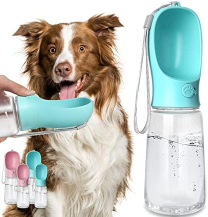 Kalimdor Dog Water Bottle, Leak Proof Portable Puppy Water Dispenser with Drinking Feeder for Pets Outdoor Walking, Hiking, Travel, Food Grade Plastic (19oz Blue) by Kalimdor
