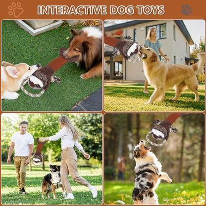 Large Plush Squeaky Dog Toys with Crinkle Paper, Tug of War Pull Toys for Puppies, Interactive Dog Chew Toys for Small, Medium and Large Dogs - Image 7