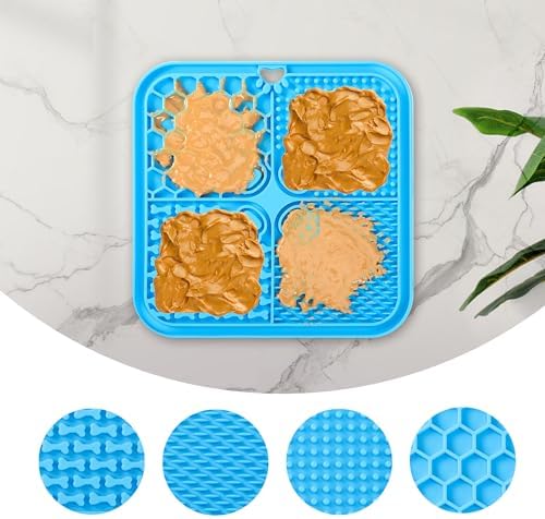 Dog Lick Mat, 3Pack Dog Slow Feeder, Non-Slip Design Lick Mat for Dogs and Cats, Boredom and Anxiety Reducer,Suitable for Treats, Yogurt, Peanut Butter (Grey+Black+SkyBlue) - Image 3