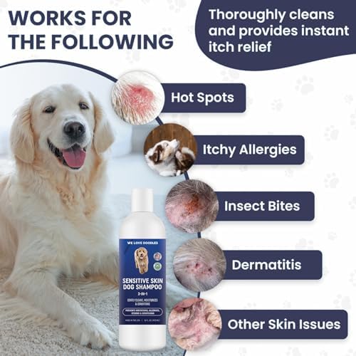 Dog Shampoo for Sensitive Skin with Oatmeal & Aloe, Hypoallegenic Tearless - Image 4