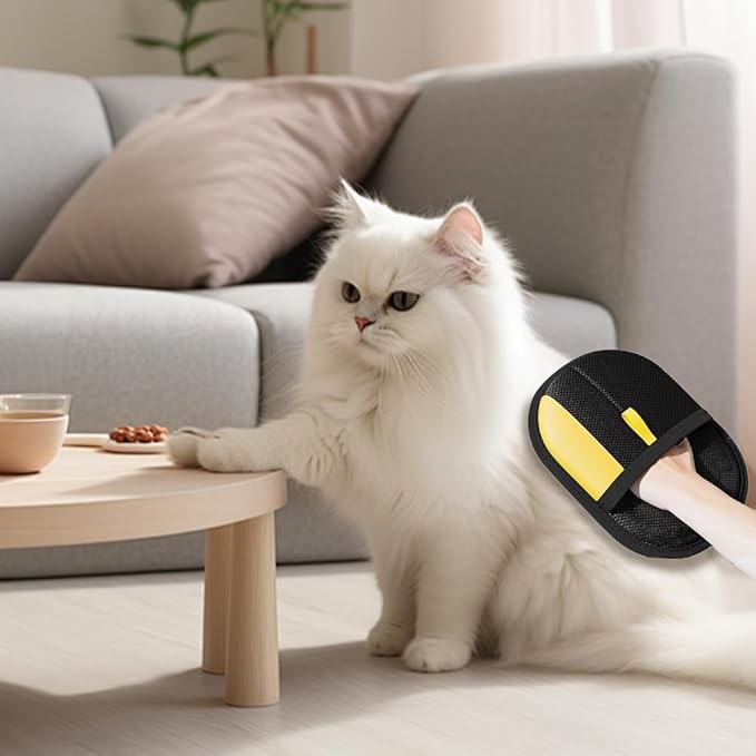 Pet Hair Removal Glove for Cats & Dogs, Upgraded Thickened Double Sided Grooming Glove, Powerful Cat Grooming Gloves, Reusable Hair Remover Glove for Couch, Furniture, Carpet, Curtain (2pcs)