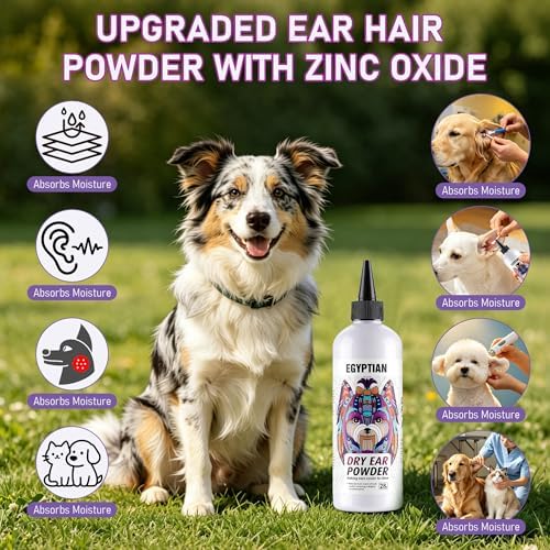 Dog Ear Hair Removal Tool Kit - Ear Powder, Safety Round Tip Scissors & Hemostat, Helps Reduce Wax & Odor, Grooming Kit for Schnauzers, Poodles & Breeds with Ear Hair, Calms Itchy Ears - Image 2