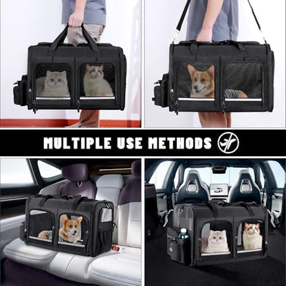 Cat Carrier for 2 Cats,Double Cat and Dual Dog Carrier Large for Two Pets - Image 6
