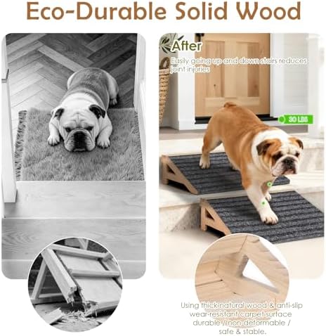 Wood Dog Ramp Stairs for Outdoor, Low Angle Dog Ramp for Stairs - Image 5