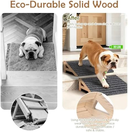 Wood Dog Ramp Stairs for Outdoor, Low Angle Dog Ramp for Stairs - Image 5