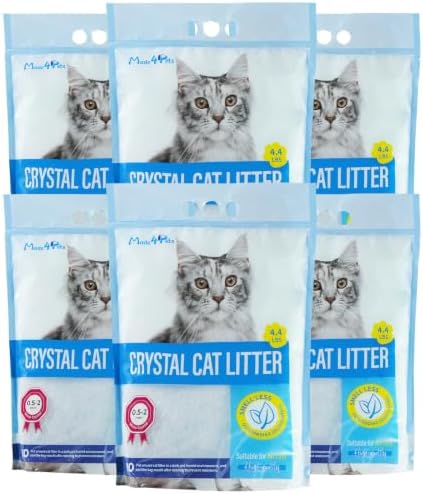 Made4Pets Cat Litter Crystals,Non Clumping Litter 25.8 lbs(6 x 4.3lb Packs) by Made4Pets