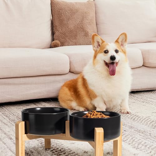 Elevated Ceramic Dog Bowl, 3.6 Cups Dog Food and Water Bowl Set with Stand - Image 6