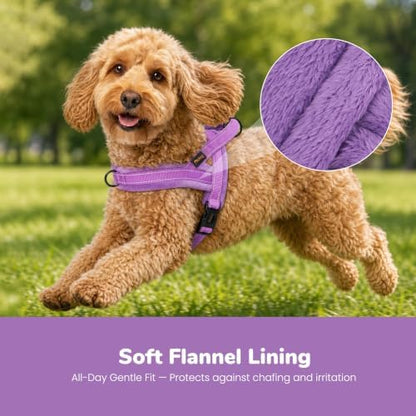 Didog No Pull Dog Harness for Small Dogs, Soft Flannel Padded, Purple, S - Image 2