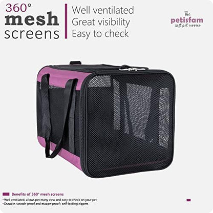 Soft Pet Carrier for Large and Medium Cats, 2 Kitties, Small Dogs. Easy to Get Cat in, Great for Cats that Don't Like Carriers (Viva Magenta) - Image 3