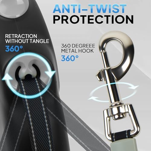 Upgraded Retractable Dog Leash for Large Dogs up to 50kg,8m Reflective Tape - Image 3