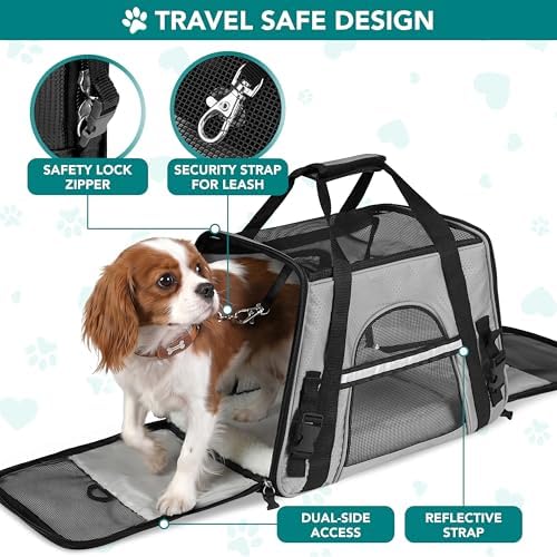 PetAmi Airline Approved Pet Carrier for Cats & Small Dogs, Small Light Gray - Image 4