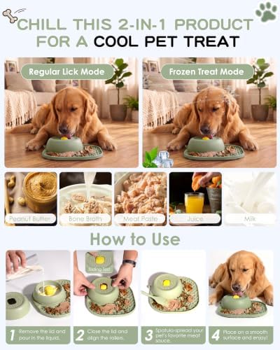 Slow Feeder Dog Bowls, 2 in 1 Dog Lick Bowl with Rolling Ball - Image 4