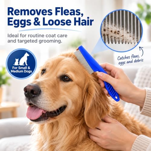 6 Pcs Pet Grooming Tool - With Metal Comb,Deshedding Brush,Flea Lice Comb - Image 7