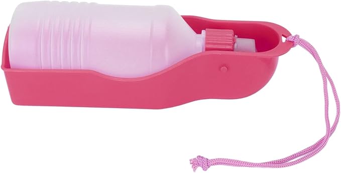 DAUZ PET Water Bottle, Dog Water Feeding Bottle PET Easy to Use Automatic Portable for Cats Walking (Roseate)