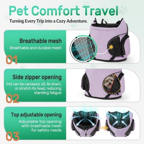 YUDODO 7-15 lbs Dog Front Carrier Backpack, Pet Front Facing Carrier - Image 5