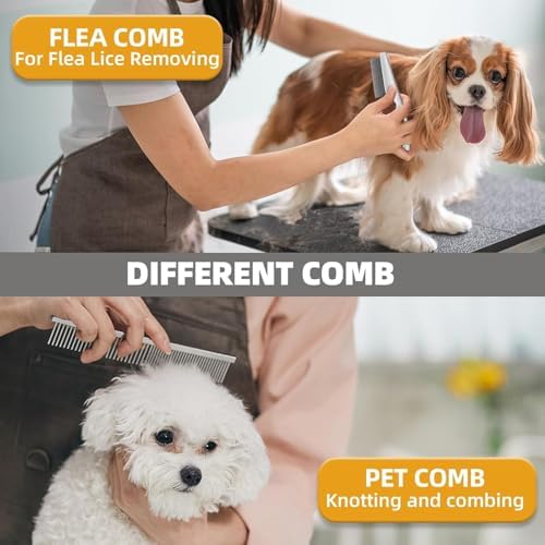 Dog Brush for Shedding,9 PCS in One Pet Slicker Hair Brush Kit with Pet Nail Clipper and File - Dog Cat Grooming Deshedding Undercoat Rake Brush Comb for All Small Large Dogs Cats Grey - Image 5