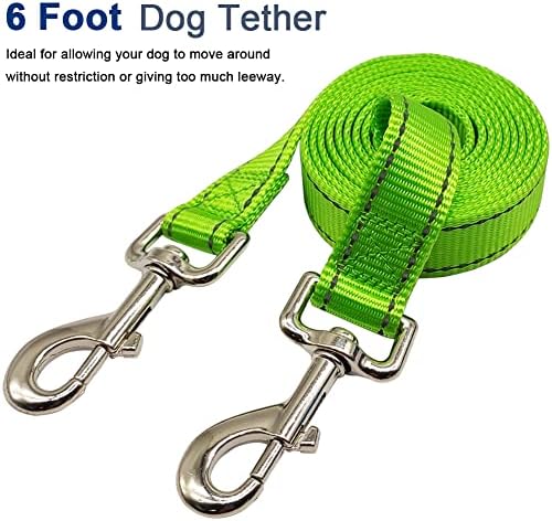 6FT Tie Out Dog Leash Dog Tie down 1"Wide Reflective Nylon Tether - Image 7