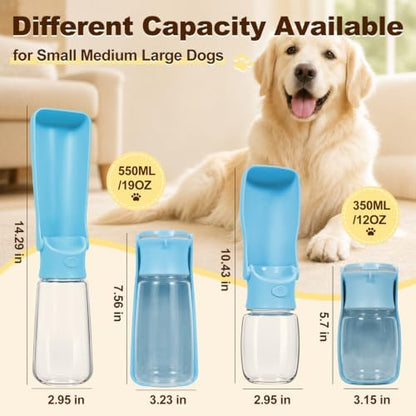 Foldable Dog Water Bottle, 12 oz Leak Proof Portable Dispenser (Blue) - Image 5