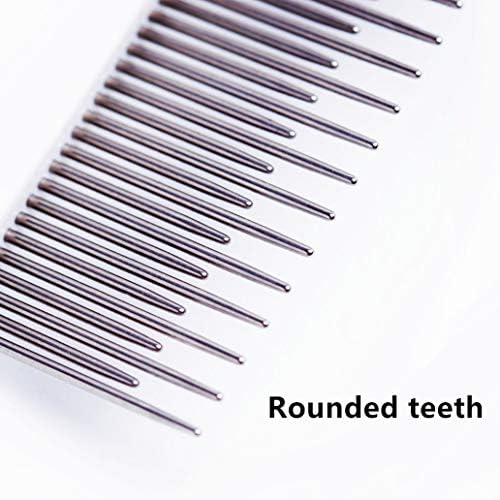 Pet Comb, Long & Short Stainless Steel Teeth Grooming Comb for Dogs & Cats - Image 5