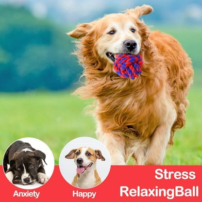 18 Pcs Dog Rope Toys Set Interactive Cotton Chew Toys for Aggressive Chewers 3 Knots Rope Balls for Medium Small Dog Puppy Tug of War Pet Teeth Cleaning Fun Training Birthday Gifts - Image 3
