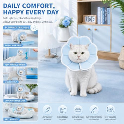 Avont Cat Cone M Adjustable Soft E-Collar, Blue - Image 5