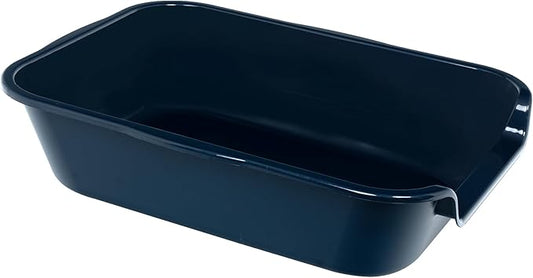 2 Pack Extra Large Dog Litter Box Pan Tray (ABS Material), Low Entry Jumbo Senior Litter Boxes for Multiple Kitten Big Cats, Pet Safe Indoor Dog Potty (Dark Blue, 20" L x 15" W)