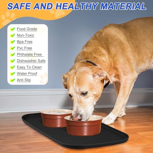 SMILOOL Waterproof Silicone Pet Food Mat with Raised Edge for Dog & Cat - Image 3